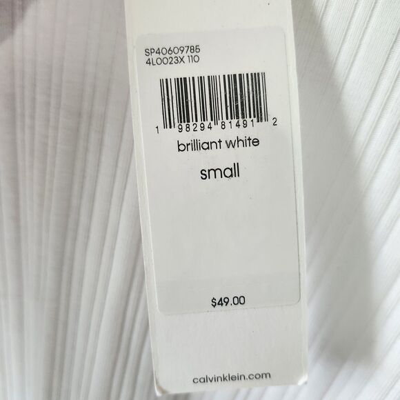 NWT Calvin Klein Men’s Ribbed Stretch Shirt Small Brilliant White Modern Fit - Picture 3 of 10